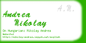 andrea mikolay business card